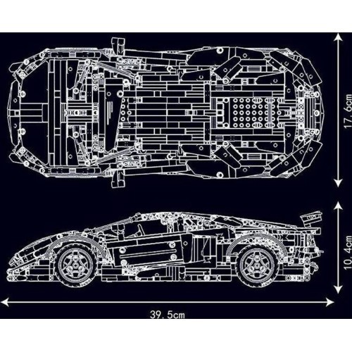 Sporta auto konstruktors, 1620 detaļas, oranžs
