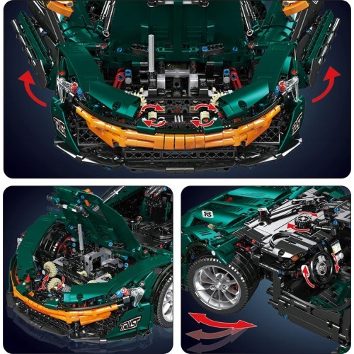 Sporta automašīnas konstruktors, zaļš, 3268 detaļas