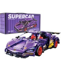 Sporta automašīnas konstruktors, violets, 470 daļas
