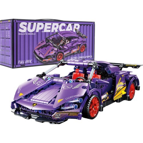 Sporta automašīnas konstruktors, violets, 470 daļas