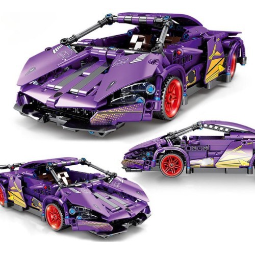 Sporta automašīnas konstruktors, violets, 470 daļas