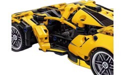 Sporta automašīnas konstruktors, dzeltens, 422 detaļas