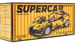 Sporta automašīnas konstruktors, dzeltens, 422 detaļas