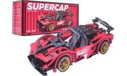 Sporta automašīnas konstruktors, sarkans, 482 detaļas