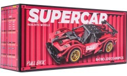 Sporta automašīnas konstruktors, sarkans, 482 detaļas