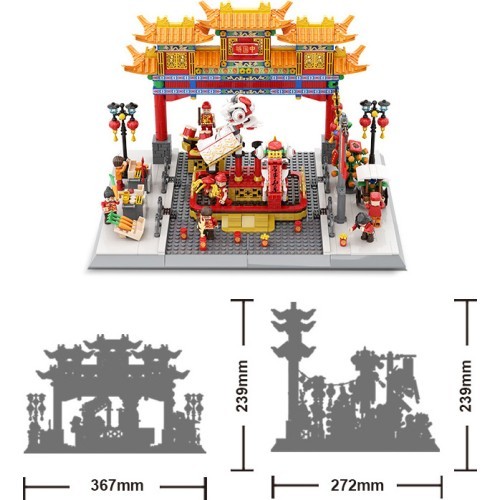 Конструктор China Town Buildings Series, 1245 деталей