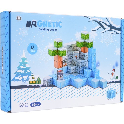 Set of Magnetic Cubes, Blocks, 66 pcs.