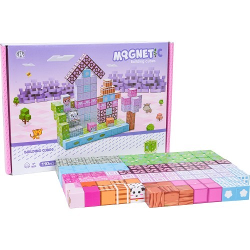 Magnētisko kubu un bloku komplekts, 110 daļas