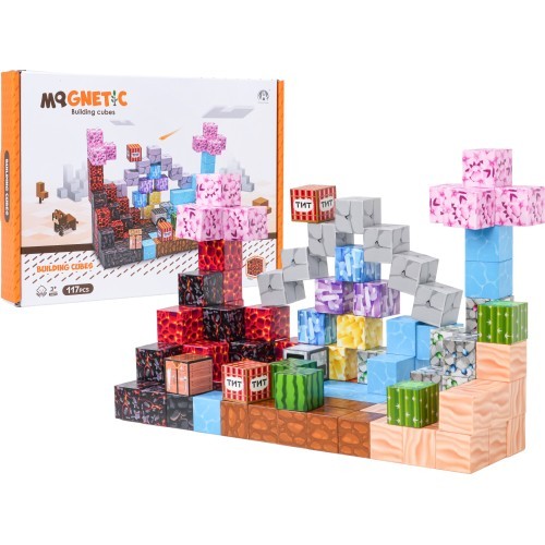 Set of Magnetic Cubes, Blocks, 117 pcs.