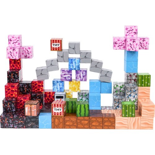 Set of Magnetic Cubes, Blocks, 117 pcs.