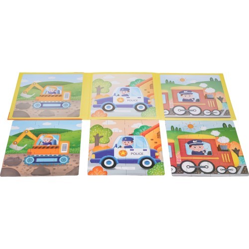 Magnetic Puzzle Vehicles + Booklet