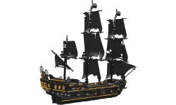Pirātu kuģa melns konstruktors, 3180 detaļas