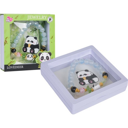 Pandas rotaslietu komplekts ar zilu rokassprādzi
