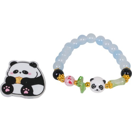 Pandas rotaslietu komplekts ar zilu rokassprādzi