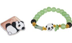 Rotaslietu komplekts ar rokassprādzi „Zaļā panda“