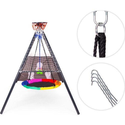 Bērnu rotaļu laukums dārza šūpoles 4in1 basketbola grozs stārķa ligzda ECOTOYS