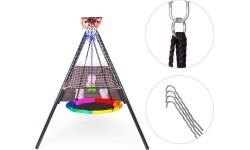 Bērnu rotaļu laukums dārza šūpoles 4in1 basketbola grozs stārķa ligzda ECOTOYS