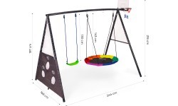 Bērnu rotaļu laukums dārza šūpoles 4in1 basketbola grozs stārķa ligzda ECOTOYS