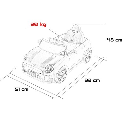 Elektromobilis Mini Cooper, sarkans