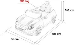 Elektromobilis Mini Cooper, sarkans