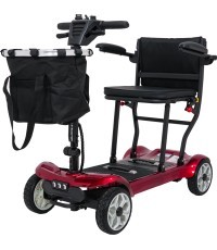 EasyGo Red Four-Wheel Electric Scooter for Seniors