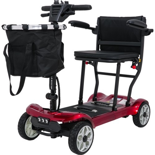 EasyGo Red Four-Wheel Electric Scooter for Seniors