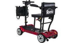 EasyGo Red Four-Wheel Electric Scooter for Seniors
