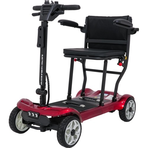 EasyGo Red Four-Wheel Electric Scooter for Seniors