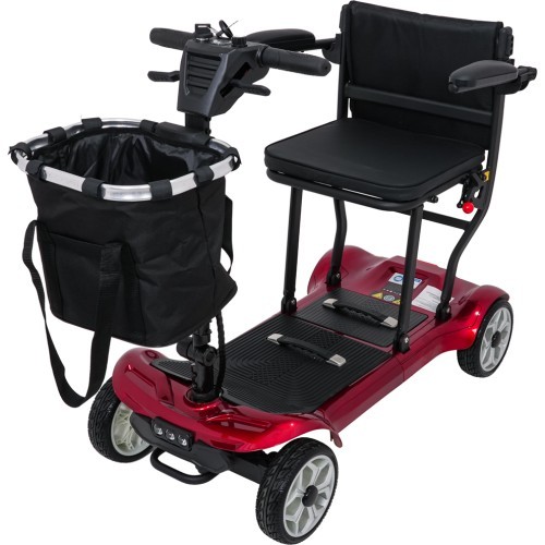 EasyGo Red Four-Wheel Electric Scooter for Seniors