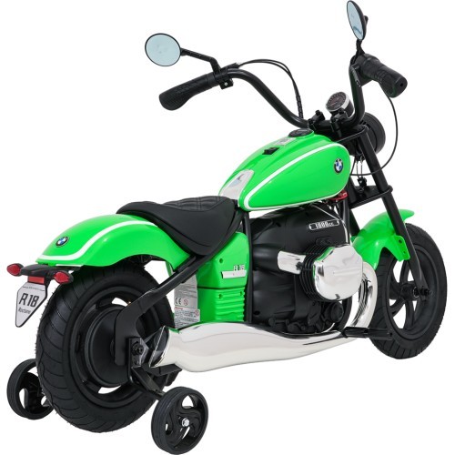 Elektriskais motocikls BMW R18, zaļš