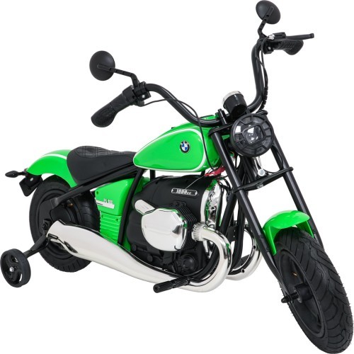Elektriskais motocikls BMW R18, zaļš