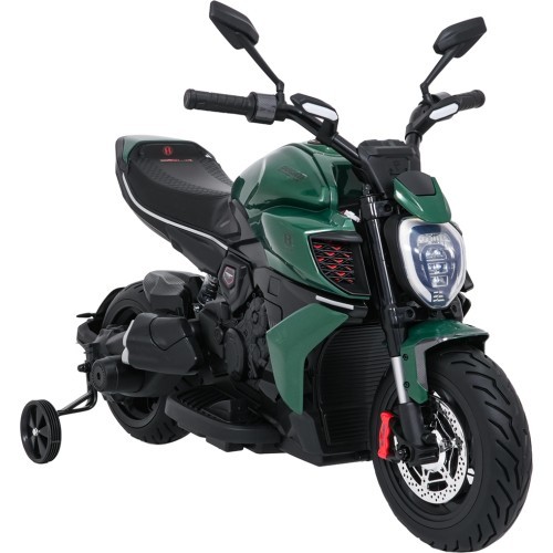 Bērnu elektriskais motocikls Ducati Diavel x Bentley, zaļš