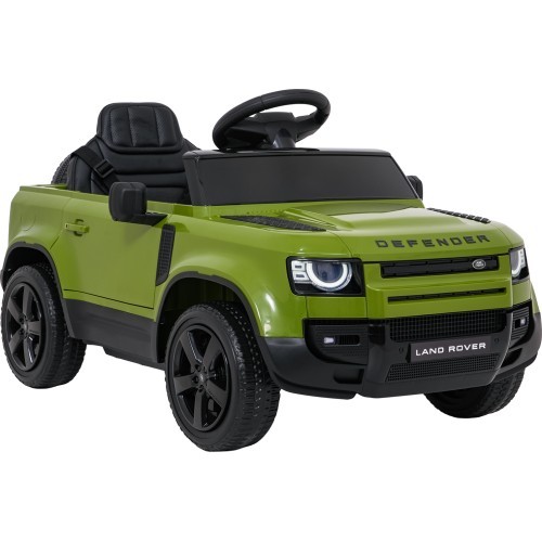 Land Rover Defender zaļš elektromobilis bērniem