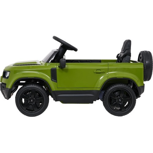 Land Rover Defender zaļš elektromobilis bērniem