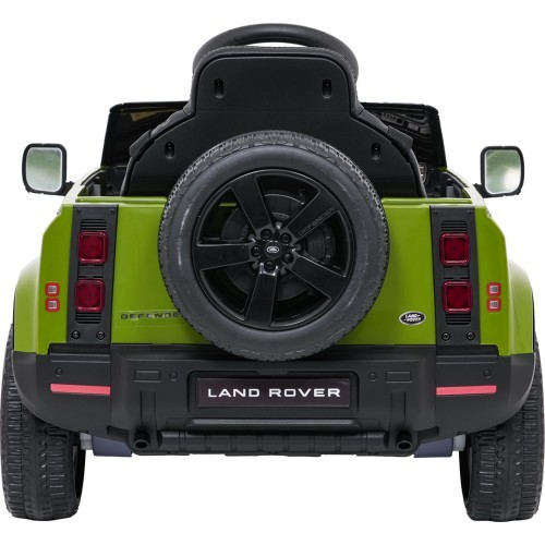 Land Rover Defender zaļš elektromobilis bērniem