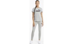 Puma Ess Logo Tee Women's Shirt Light Grey 586774 04