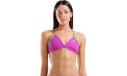 W Team Swim Top Tie Back Solid Very Fuchsia-Team Green 34 - 960