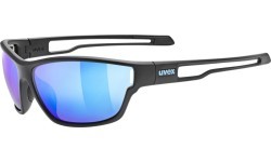 Uvex sportstyle 806 glasses black matt / mirror blue
