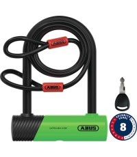 Abus Ultra Mini 410K/150HB140 green SH + Cobra 10/120 bike lock