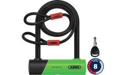 Velosipēda slēdzene Abus Ultra Mini 410K/150HB140 green SH + Cobra 10/120
