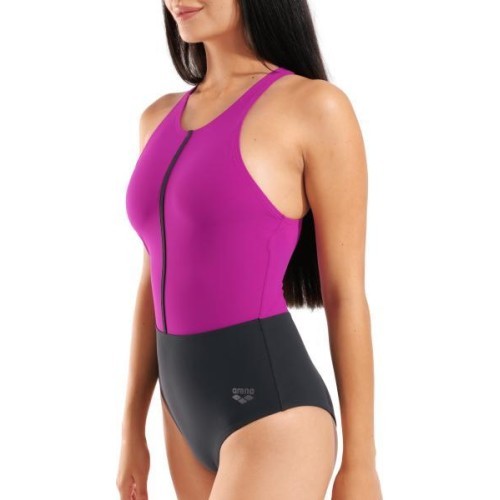 Sieviešu peldkostīms Silvia Cross Back Night Grey-Grape Violet-Night Grey 40 - 595
