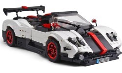 Sporta automašīnas konstruktors, 960 detaļas, balts