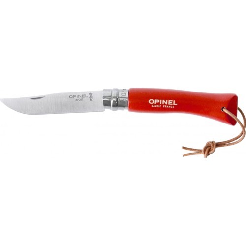 Складной нож с ремешком Opinel Colorama 07 Inox, граб