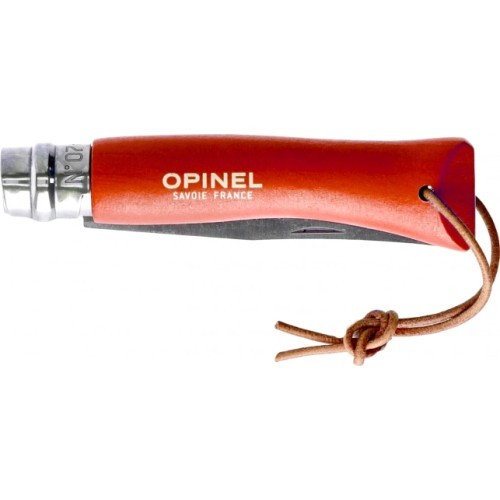 Складной нож с ремешком Opinel Colorama 07 Inox, граб