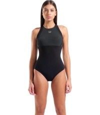Sieviešu peldkostīms Linda Cross Back, melns-pelēks, 40 - 550