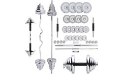 Chrome Dumbbell - Barbell Set In Suitcase HMS STC55, 55kg