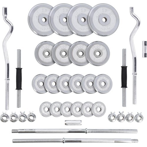 Chrome Dumbbell - Barbell Set In Suitcase HMS STC55, 55kg