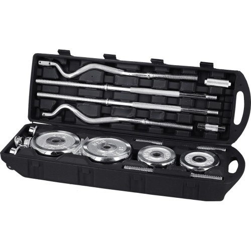 Chrome Dumbbell - Barbell Set In Suitcase HMS STC55, 55kg