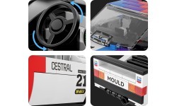 Sporta automašīnas konstruktors, balts, 411 detaļas