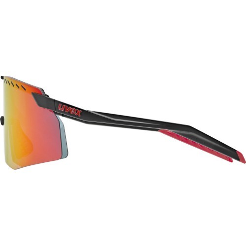 Uvex Pace Stage glasses, black matt / mirror red